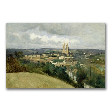 Jean Baptiste Corot 'General View Of The Town' Canvas,35x47